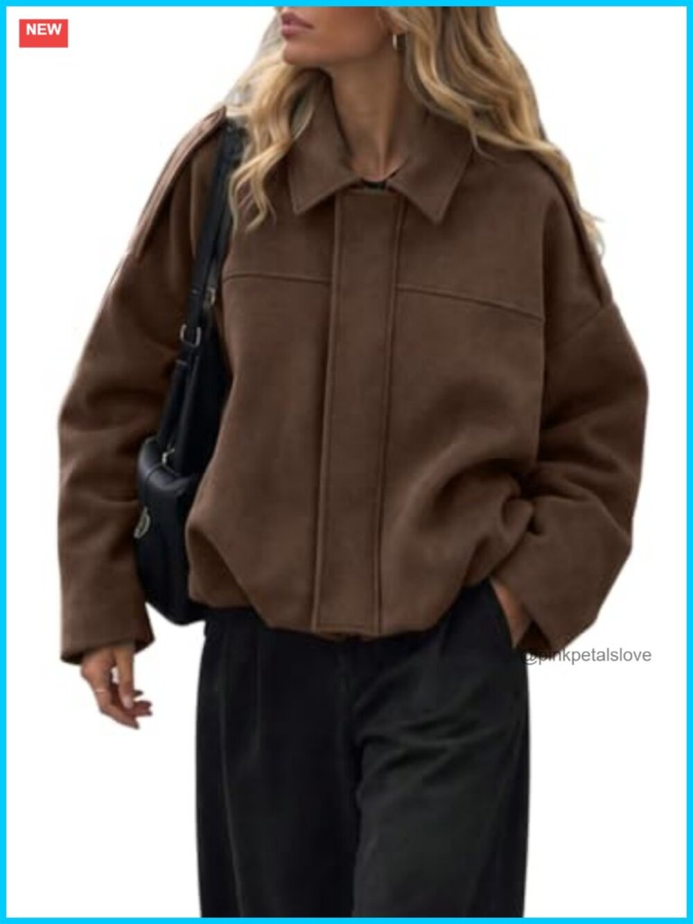 CHYRII Womens Faux Suede Oversized Bomber Jacket Fall Zip Up Coat
